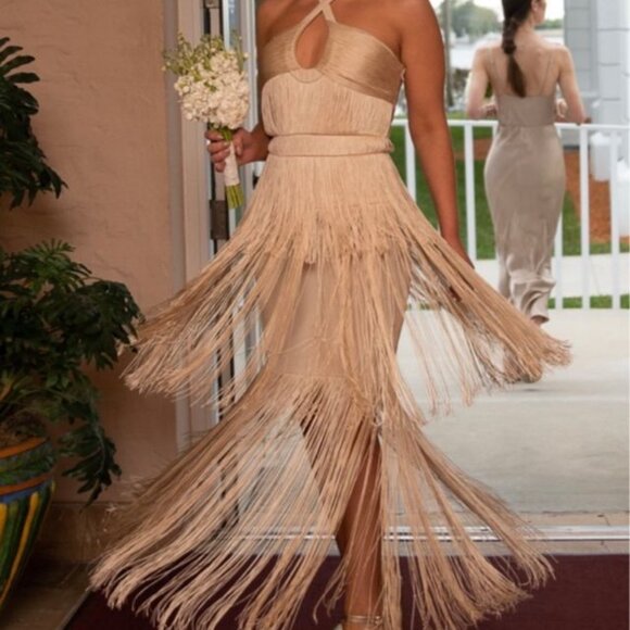 Simkhai Baldwin Draped Fringe Maxi Dress - Picture 2 of 13